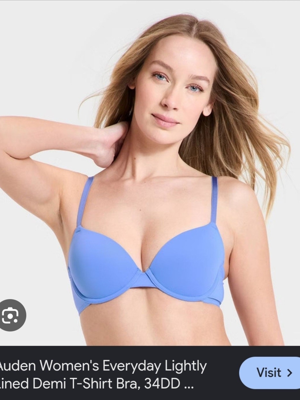 Auden Lightly Lined Demi Bra - Periwinkle Blue